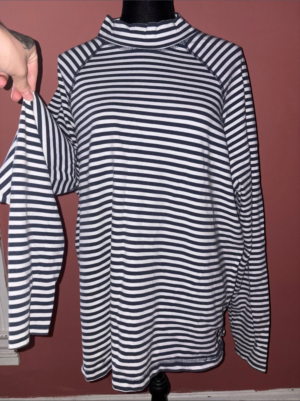 FP Movement by Free People Navy blue & White Striped Long-Sleeve Tee - Picture 1 of 2